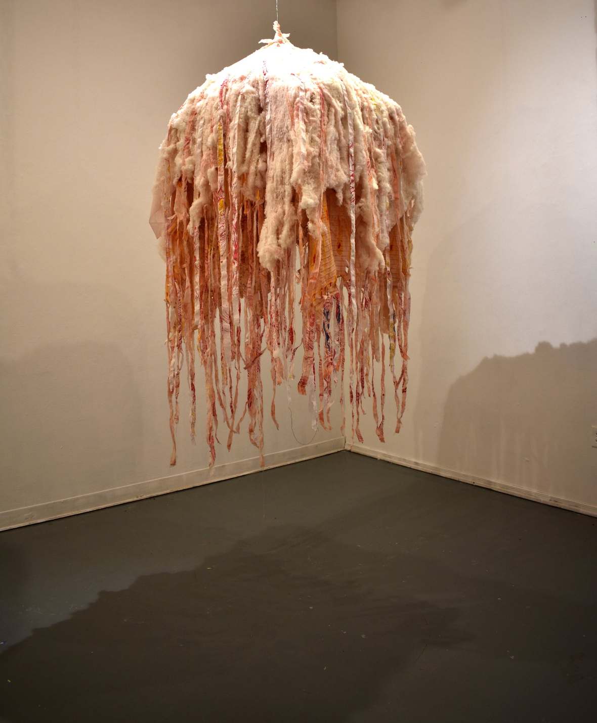 Whisper Chamber, installed in the corner of the gallery. 2024.