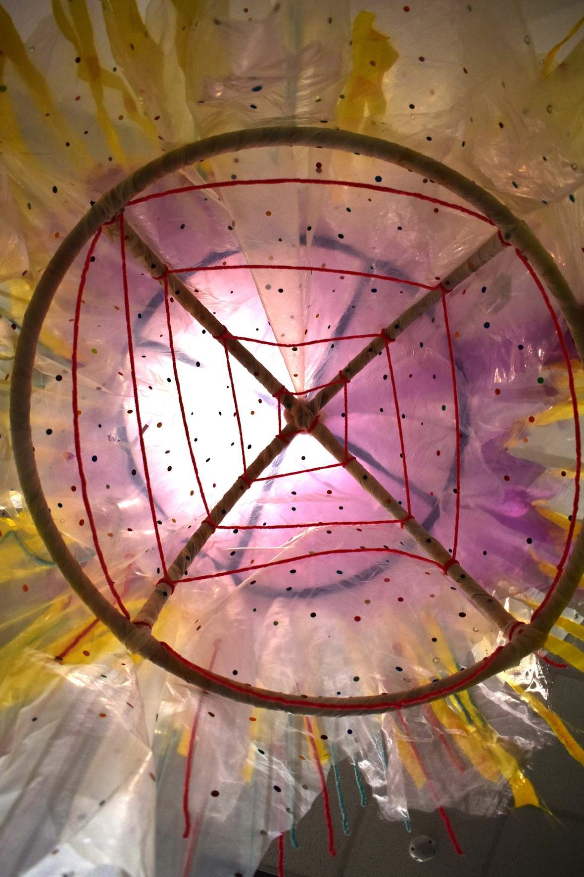 Light Chamber — bottom shot, the hoop armature and wiring. 2025.