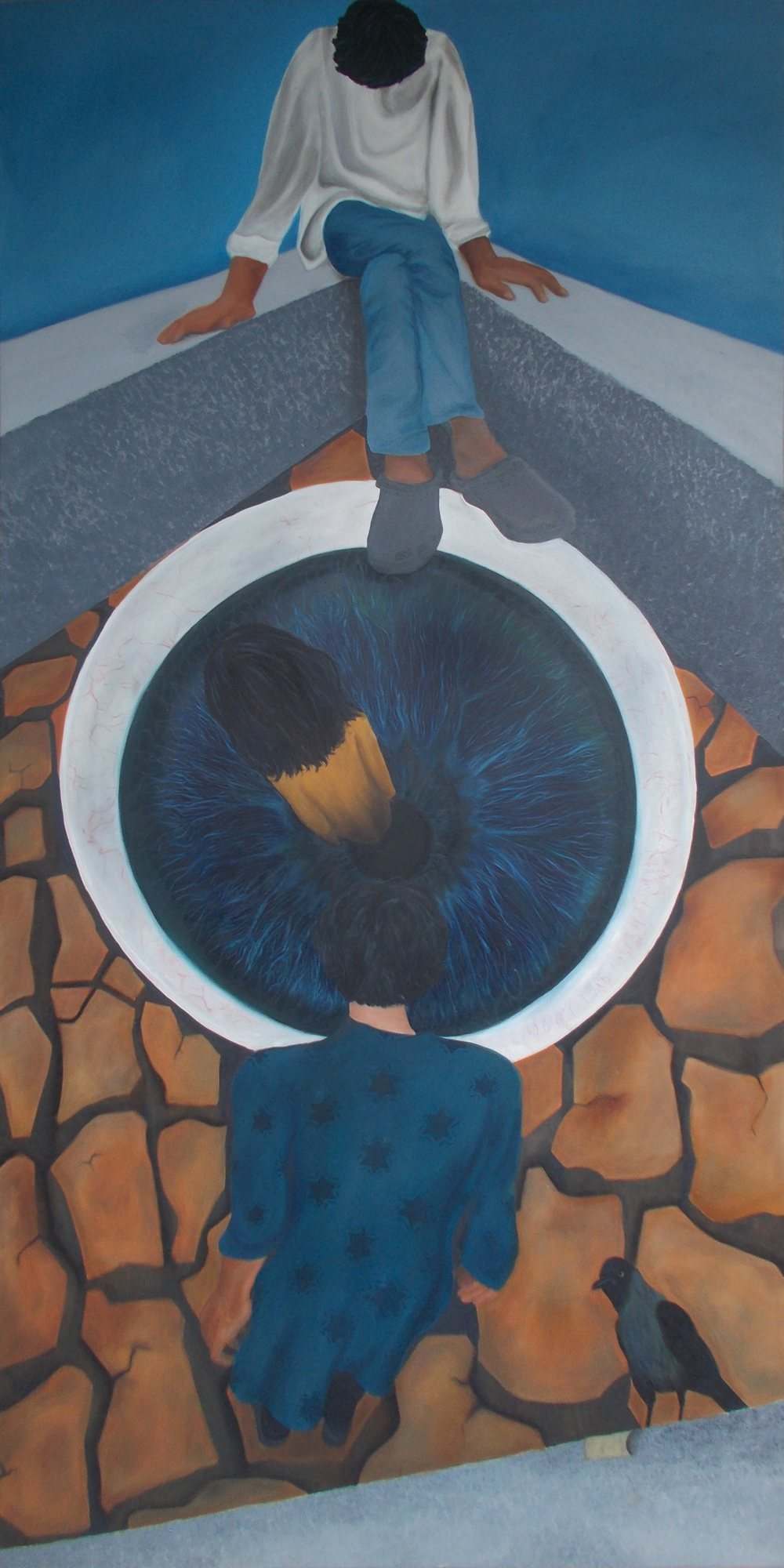 Above and Below. Oil on canvas, 36 × 72 in, 2016.