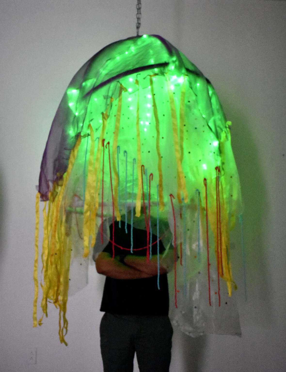 Light Chamber, activated. Mixed media, 3.5′ × 4.5′, 2025.