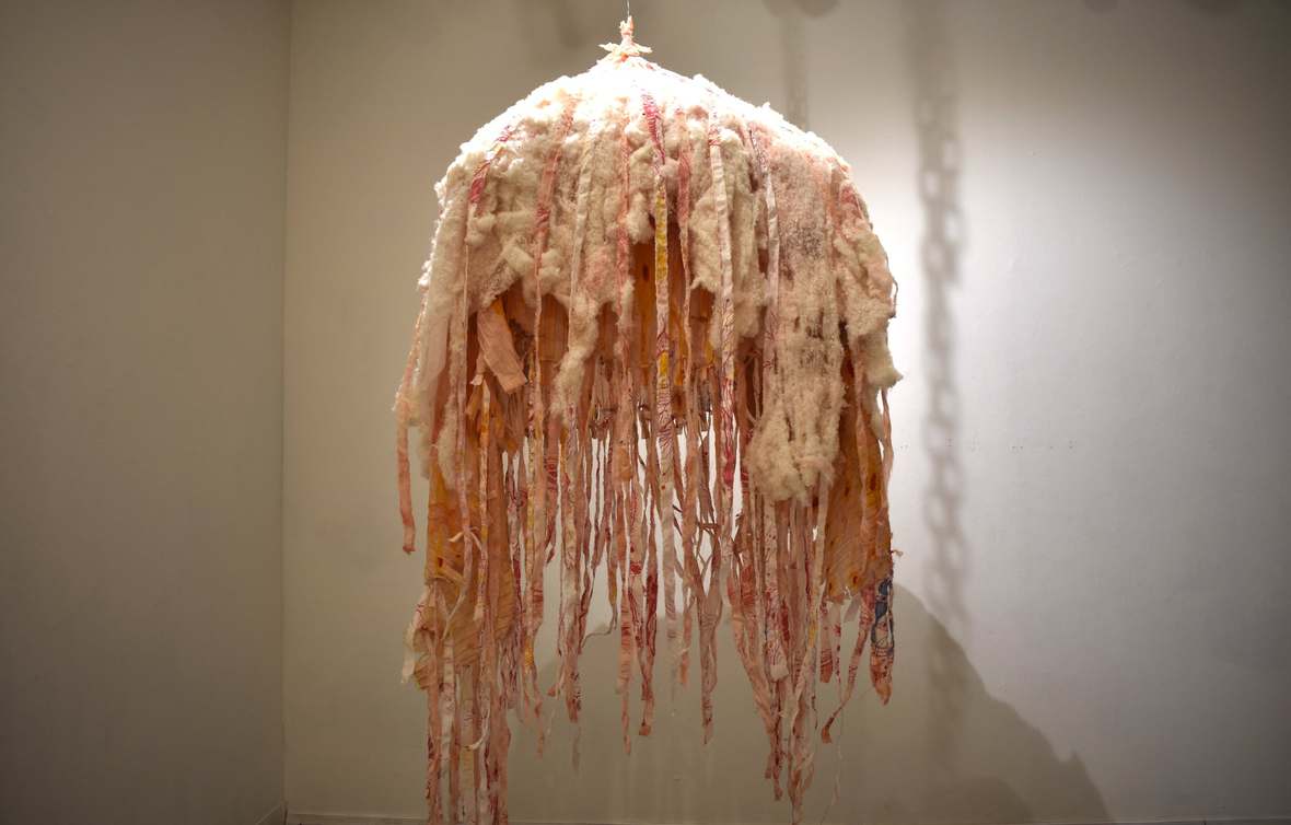 Whisper Chamber. Mixed media, 3.5′ × 4.5′, 2024.