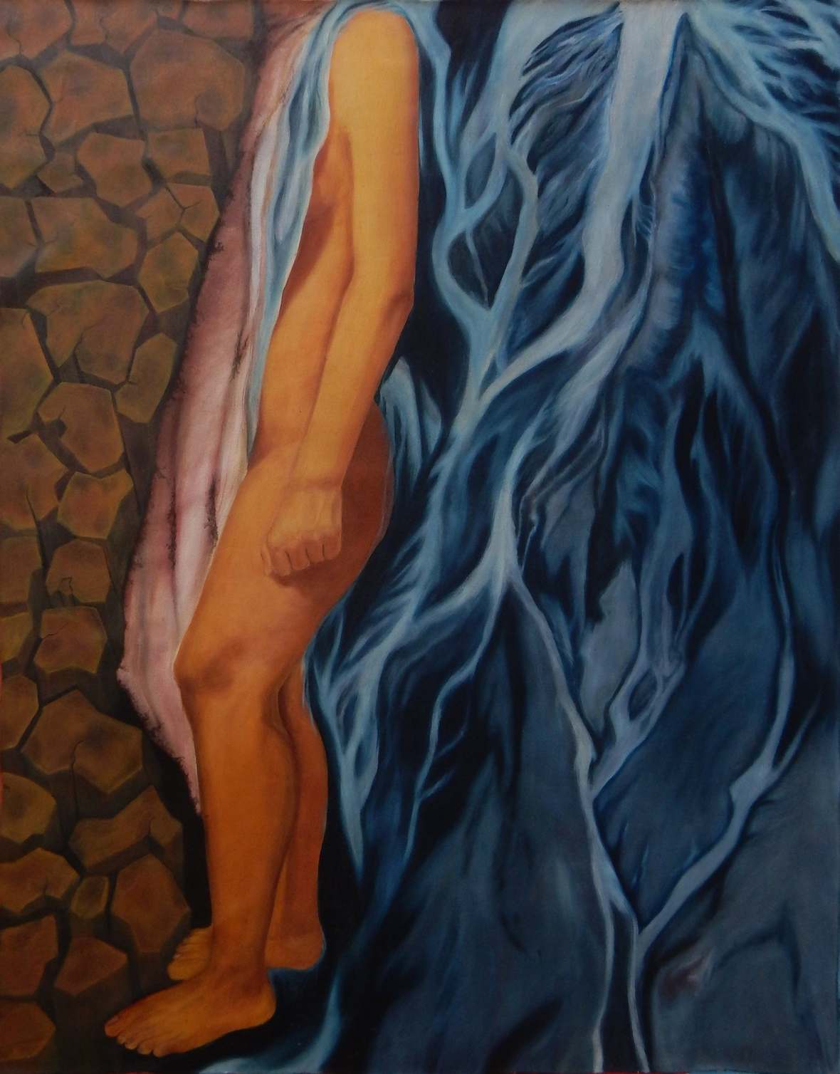 Between The Two. Oil on canvas, 28.93 × 36.96 in, 2016.